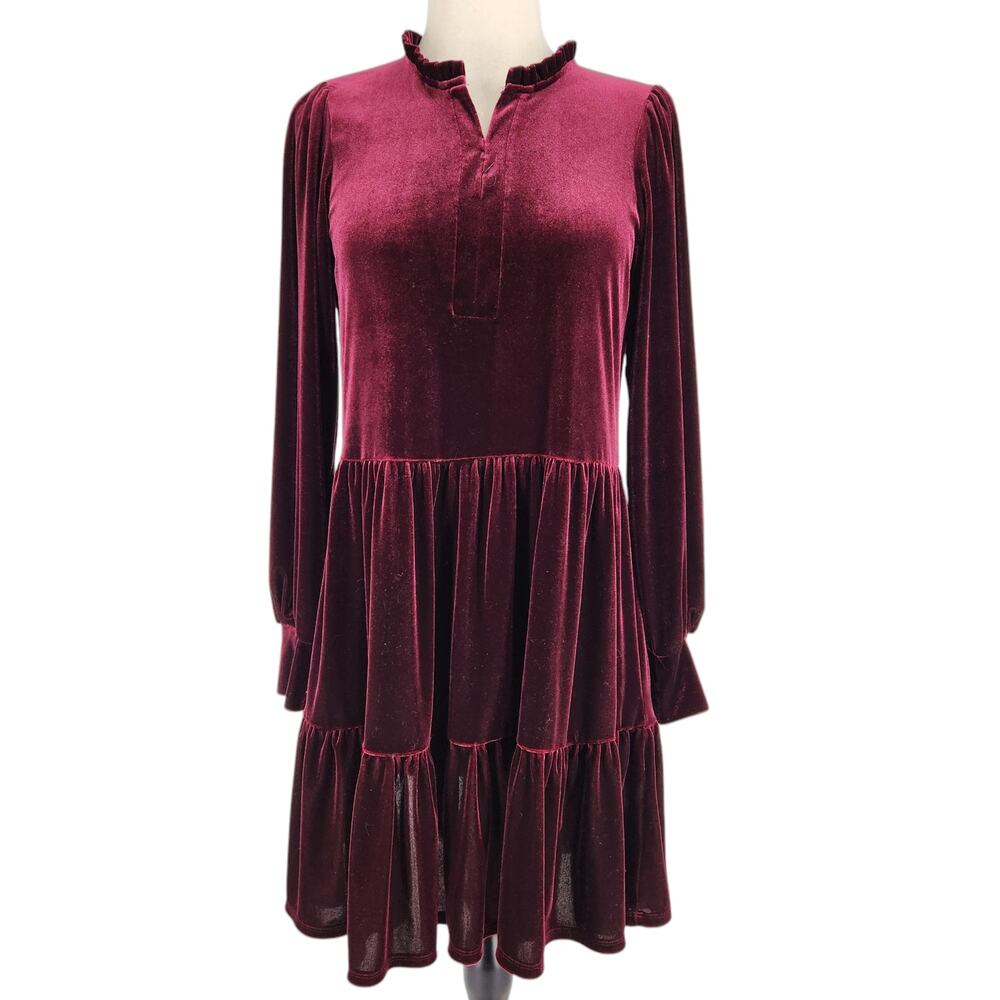 1 State Velvet Babydoll Dress Size Small Romantic